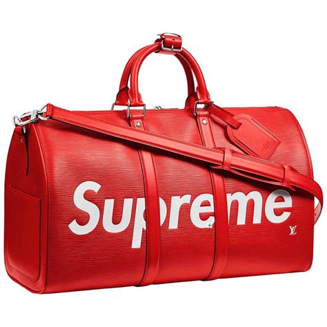 supreme lv duffle bag fake|louis vuitton red epi duffle.